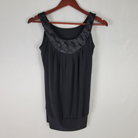 Heart Soul Womens Blouse Extra Small READ Top Black Sleeveless Scoop Neck Shirt - Picture 1 of 9